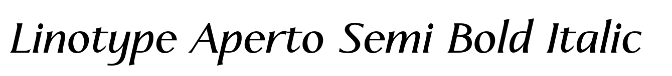 Linotype Aperto Semi Bold Italic